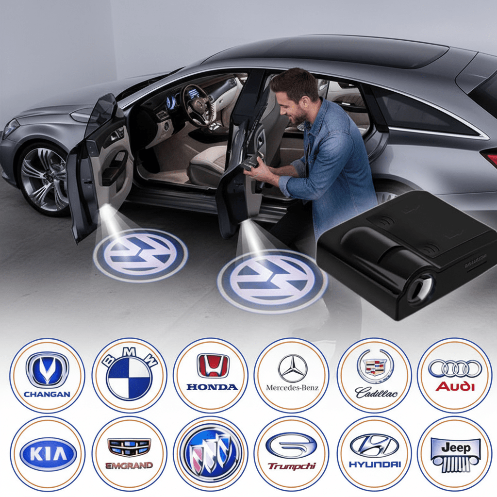 Customizable LED Car Door Lamp with Wireless Projection - Fesara