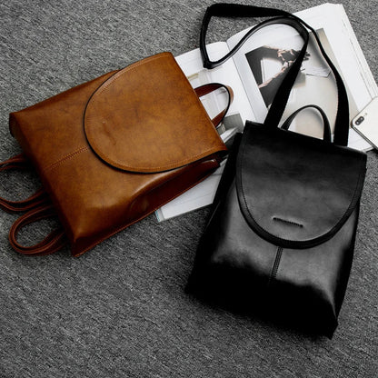 Fesara Classic Leather Backpack for Women - Chic Everyday Bag