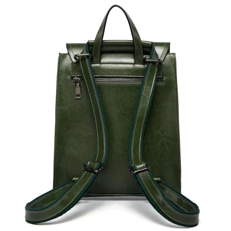 Fashionable Women's Leather Backpack with Spacious Compartments