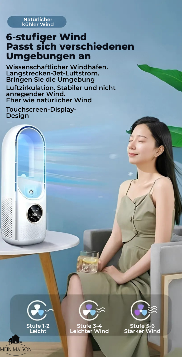 Portable Bladeless USB Desk Fan with Timer