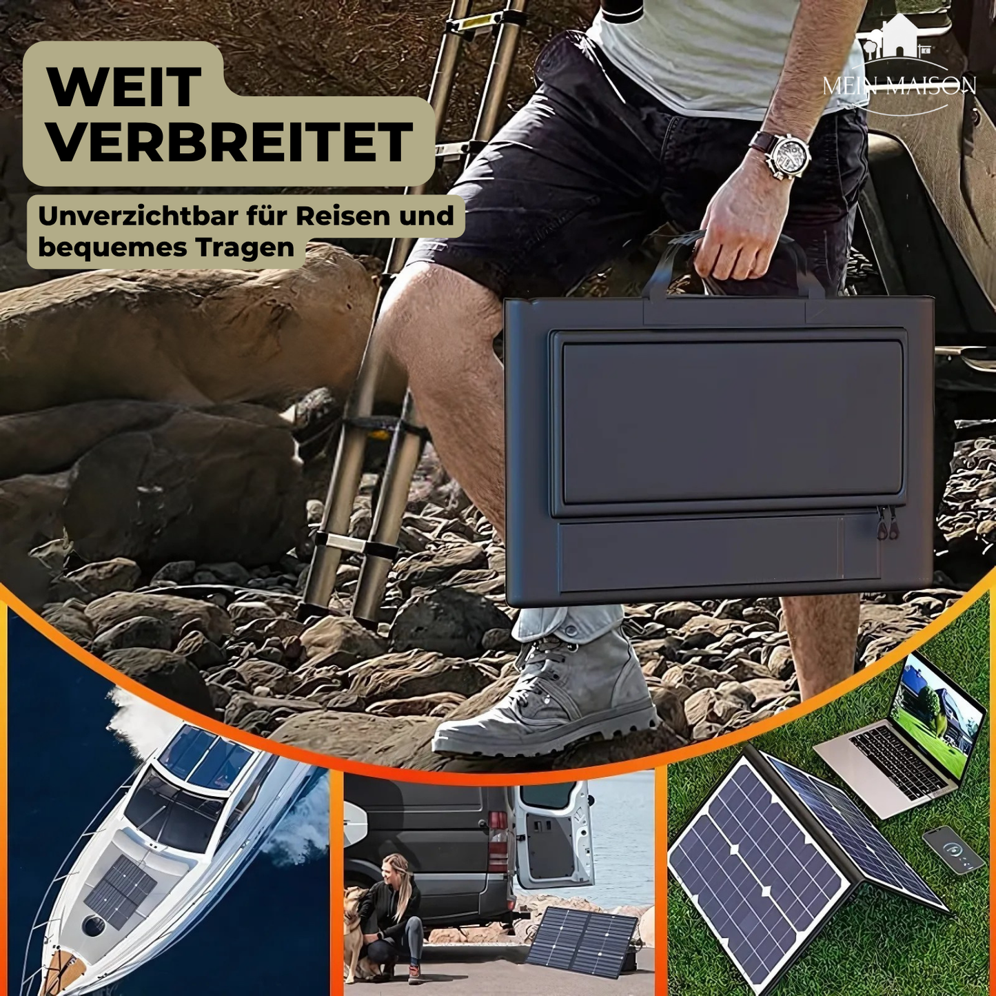 Portable 1000W Solar Power Kit for Camping and Outdoor