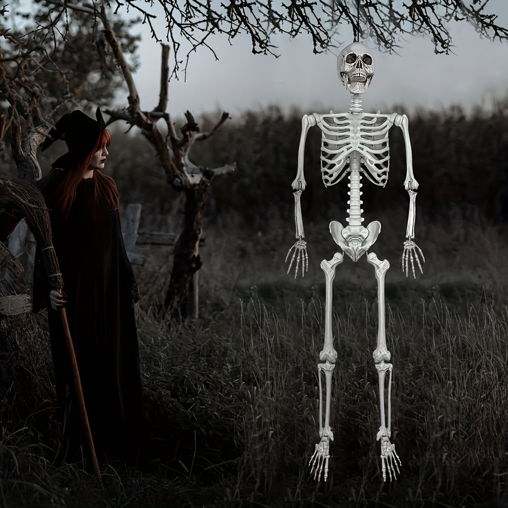 Large 12Ft Posable Halloween Skeleton Outdoor Decor - Fesara
