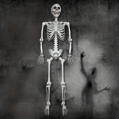 Giant 12 Ft Life-Size Halloween Skeleton Decoration with Posable Joints - Scary Outdoor Halloween Prop 2