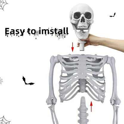Giant 12 Ft Life-Size Halloween Skeleton Decoration with Posable Joints - Scary Outdoor Halloween Prop 4