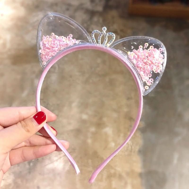 Glittery Cat Ear Headband for Girls Party Accessories - Fesara