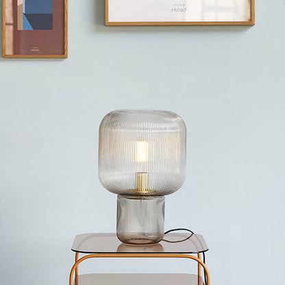 Elegant Round Glass Metal Table Lamp
