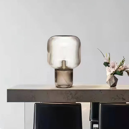 Elegant Round Glass Metal Table Lamp