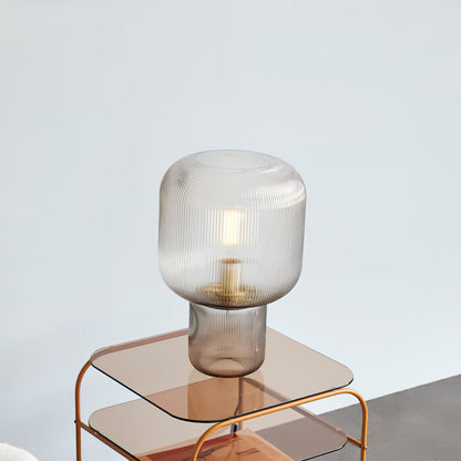 Elegant Round Glass Metal Table Lamp