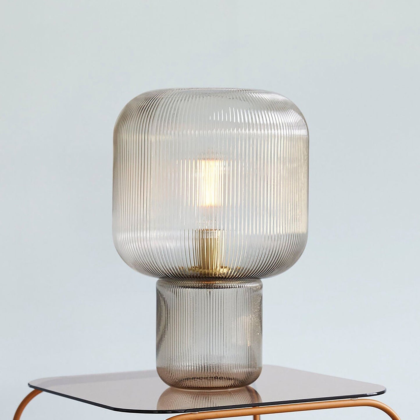 Elegant Round Glass Metal Table Lamp