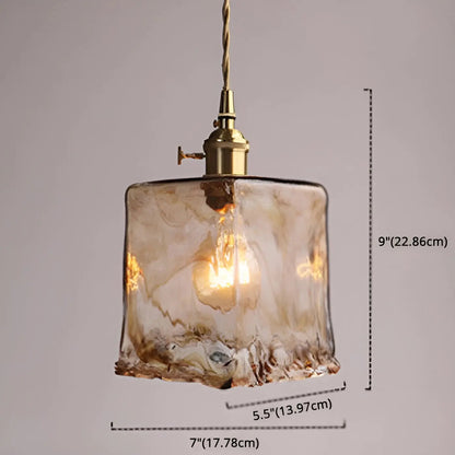 Elegant Crystal Pendant Light - Golden Glass Shade