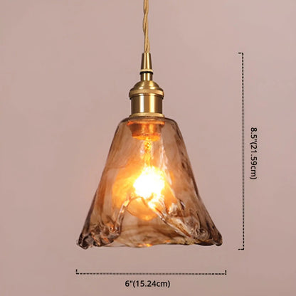 Elegant Crystal Pendant Light - Golden Glass Shade