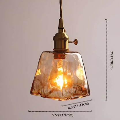 Elegant Crystal Pendant Light - Golden Glass Shade