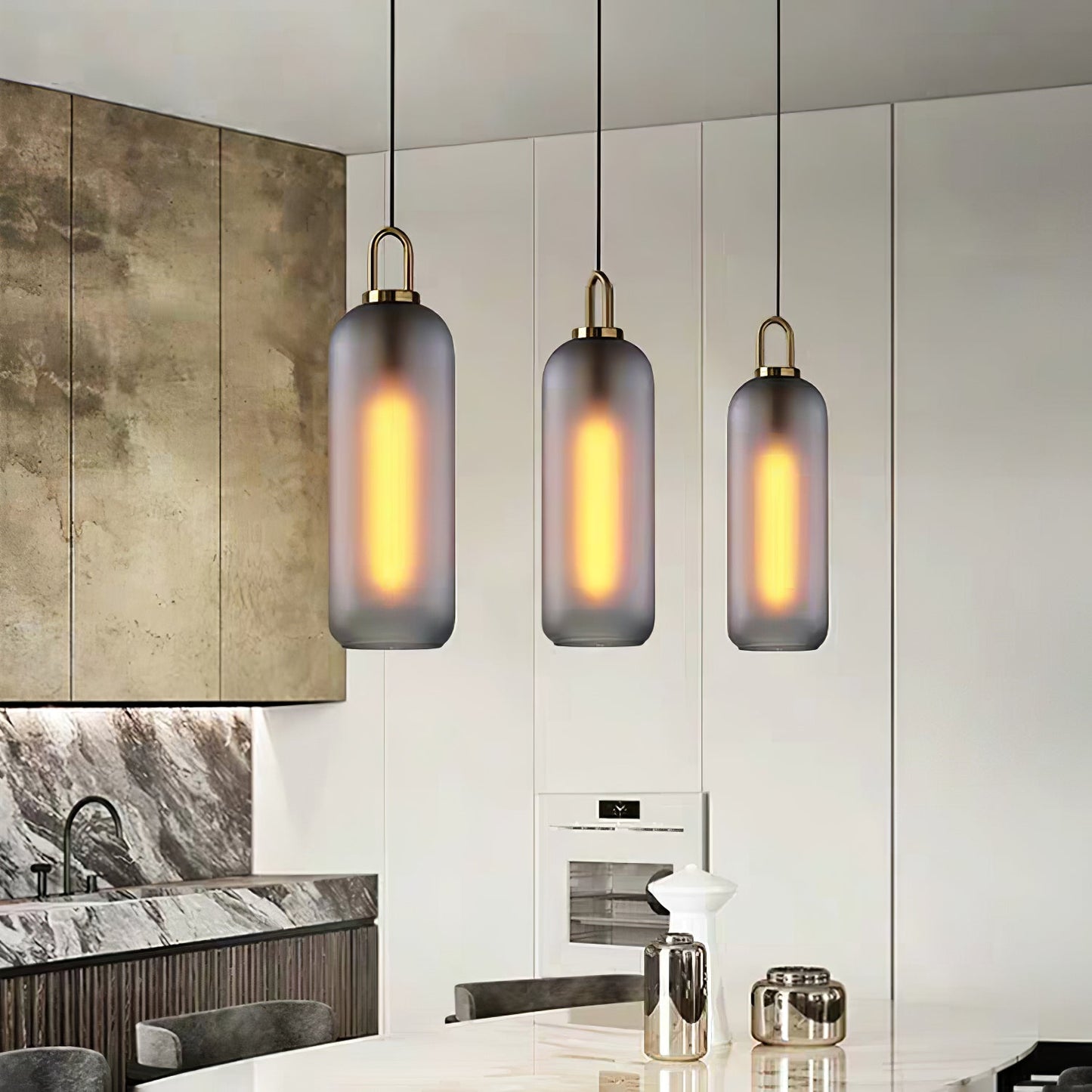 Sleek Round Glass Pendant Lighting Fixtures