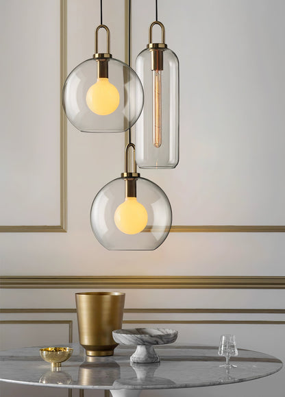 Sleek Round Glass Pendant Lighting Fixtures