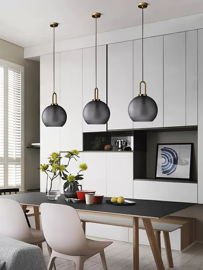 Sleek Round Glass Pendant Lighting Fixtures