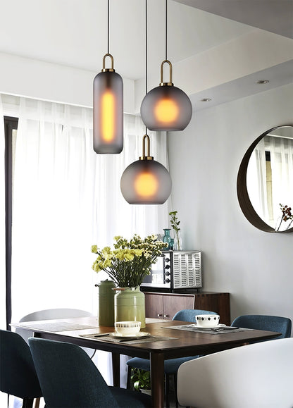 Sleek Round Glass Pendant Lighting Fixtures