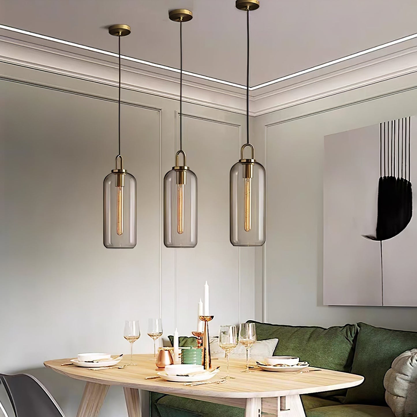 Sleek Round Glass Pendant Lighting Fixtures
