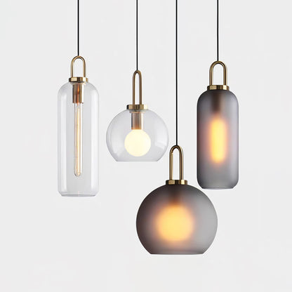 Sleek Round Glass Pendant Lighting Fixtures