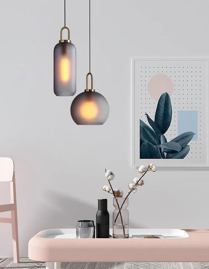 Sleek Round Glass Pendant Lighting Fixtures