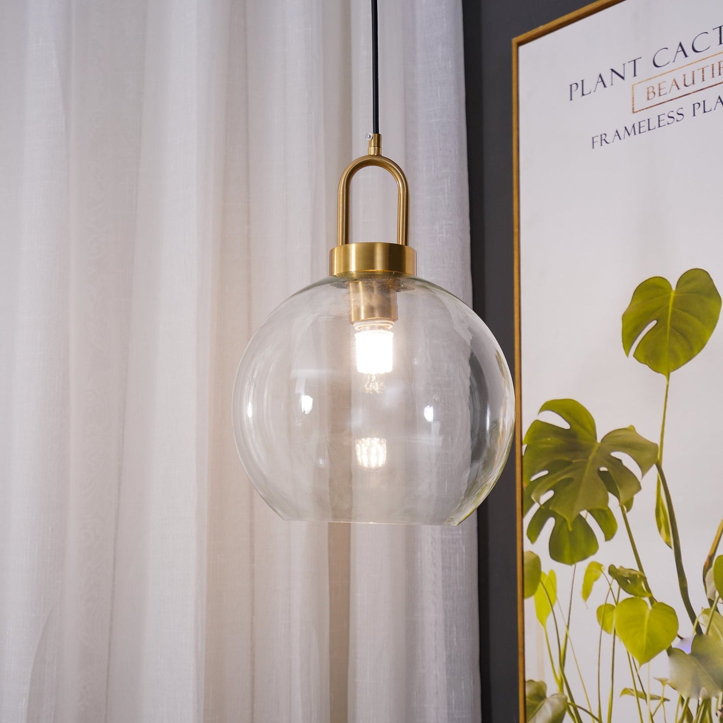 Sleek Round Glass Pendant Lighting Fixtures