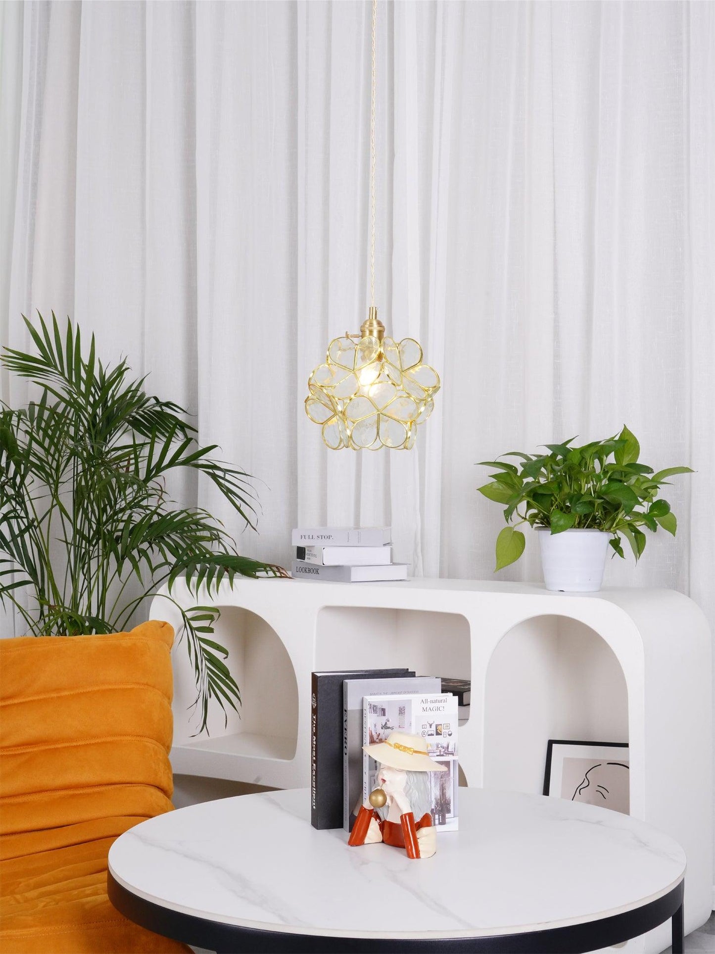 Classic Glass Pendant Lighting Fixture 1-Light