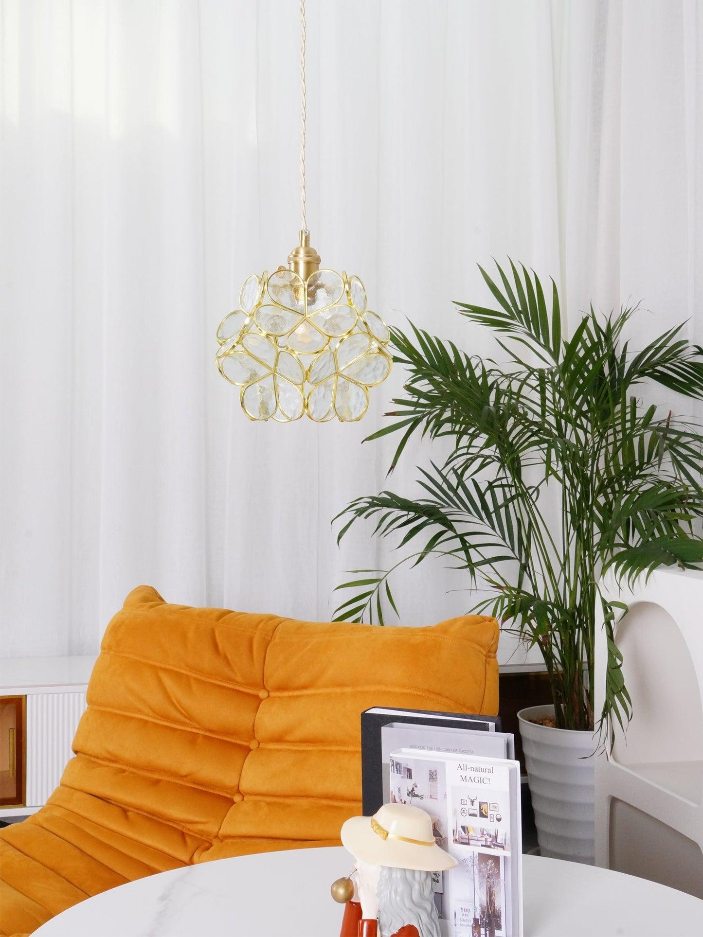 Classic Glass Pendant Lighting Fixture 1-Light