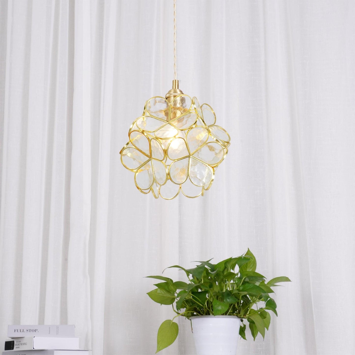 Classic Glass Pendant Lighting Fixture 1-Light