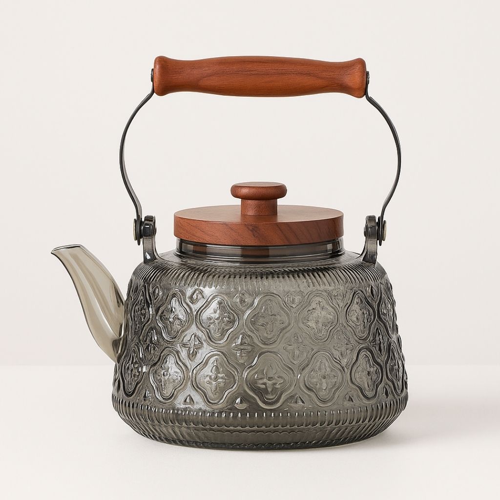 Clear Glass Teapot with Strainer - Large 1000ml Thermal Kettle