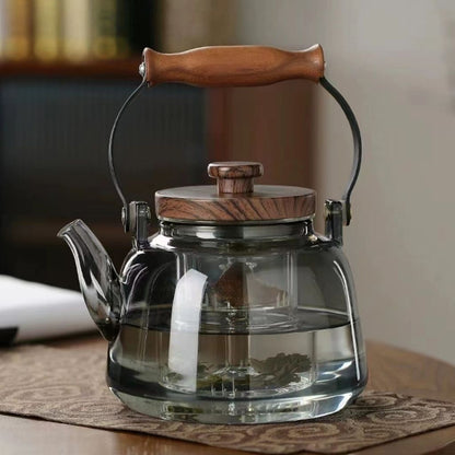 Clear Glass Teapot with Strainer - Large 1000ml Thermal Kettle