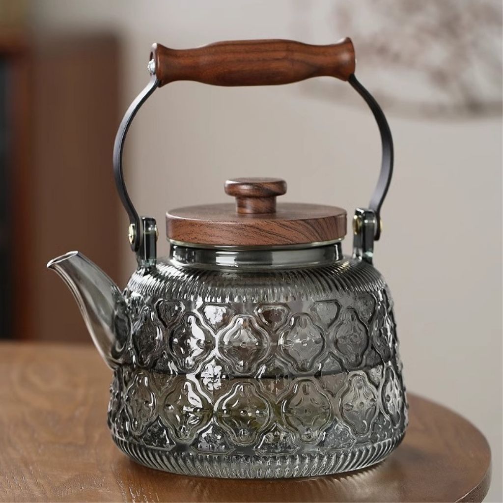 Clear Glass Teapot with Strainer - Large 1000ml Thermal Kettle