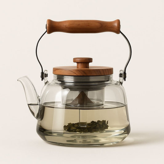 Clear Glass Teapot with Strainer - Large 1000ml Thermal Kettle - Fesara