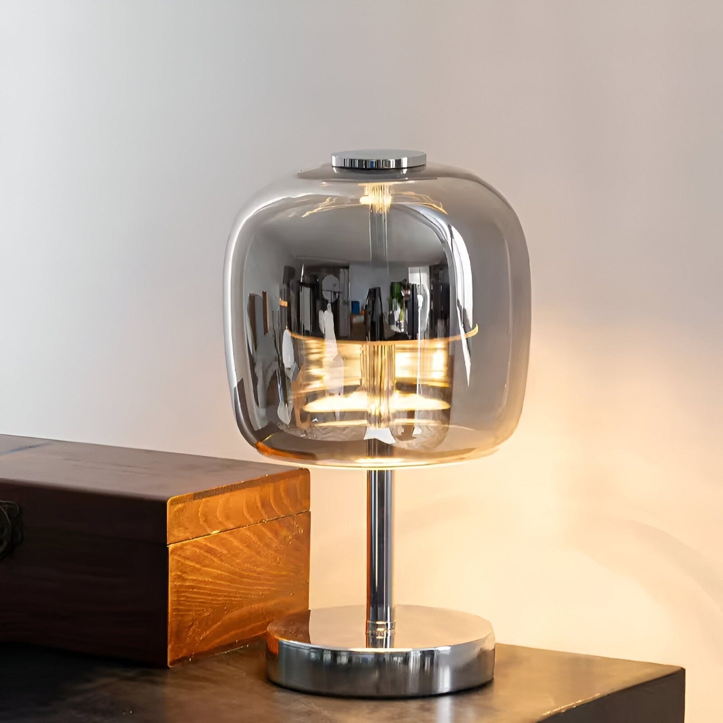 Sleek Grey USB Desk Lamp with Dimmable LED Light
