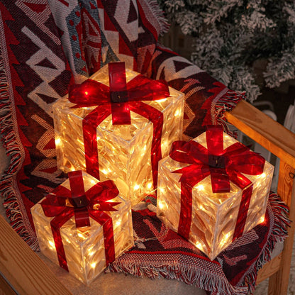 Bright LED Holiday Gift Box Set (3 Pack) - Fesara