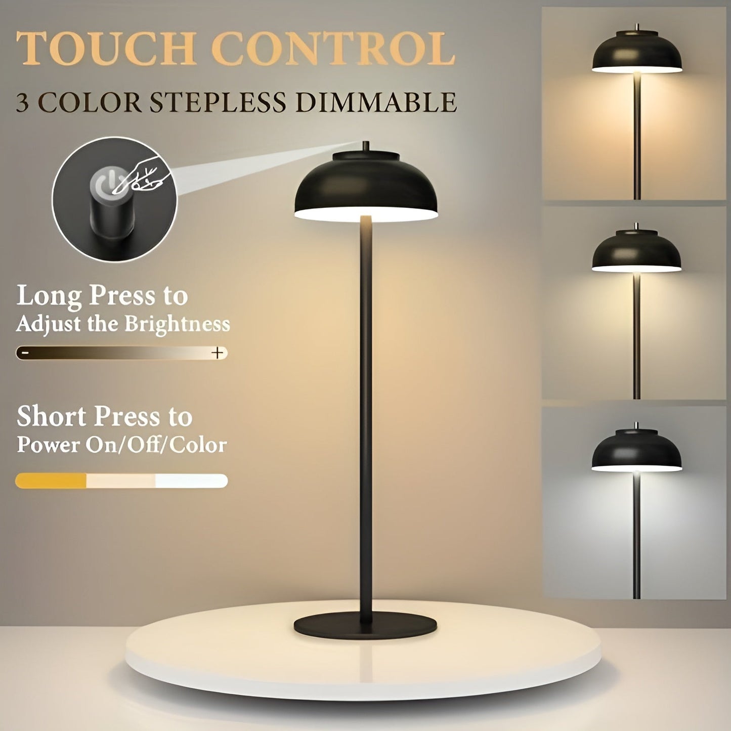 Compact Dimmable LED Desk Lamp with USB