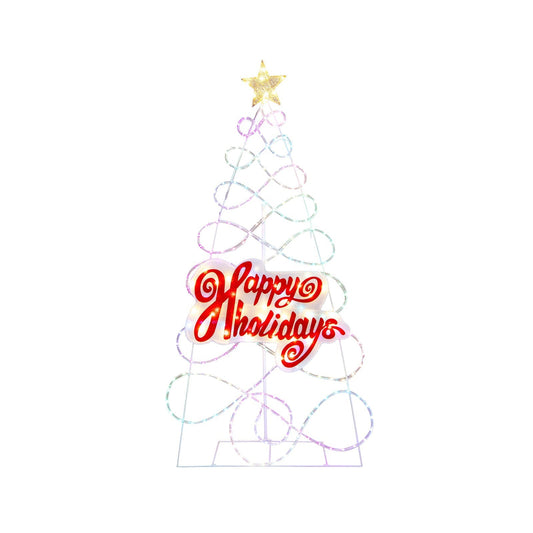 Colorful Pre-Lit Christmas Tree with LED Lights - Fesara