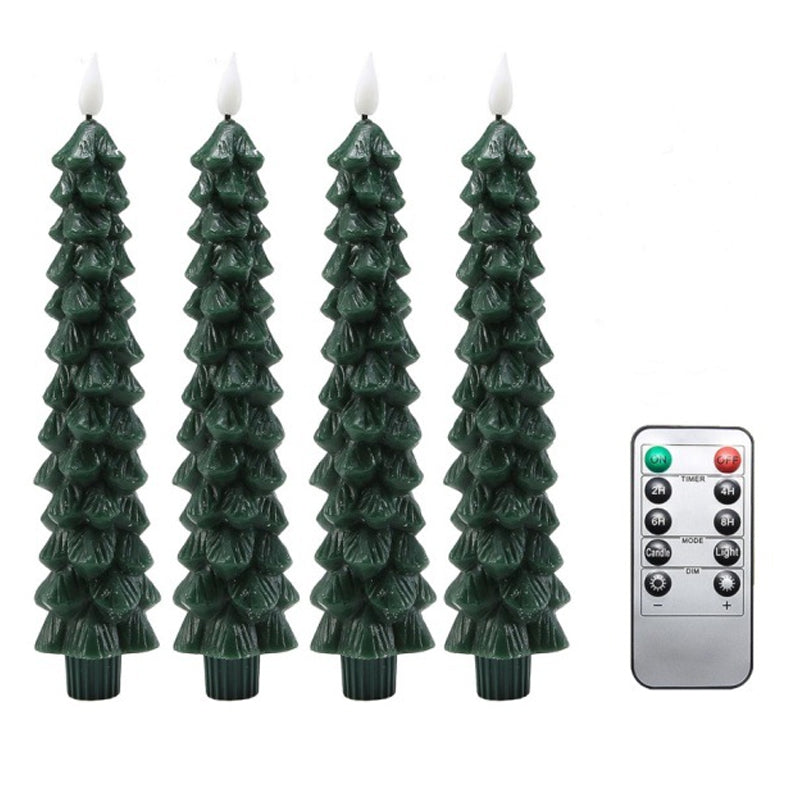 Colorful LED Christmas Tree Candles with Timer - Fesara