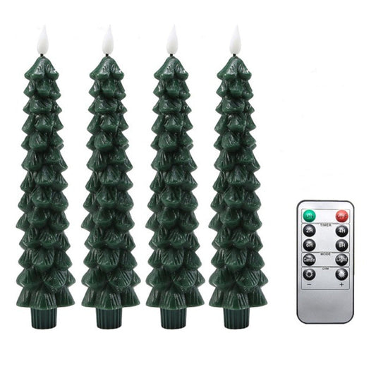 Colorful LED Christmas Tree Candles with Timer - Fesara