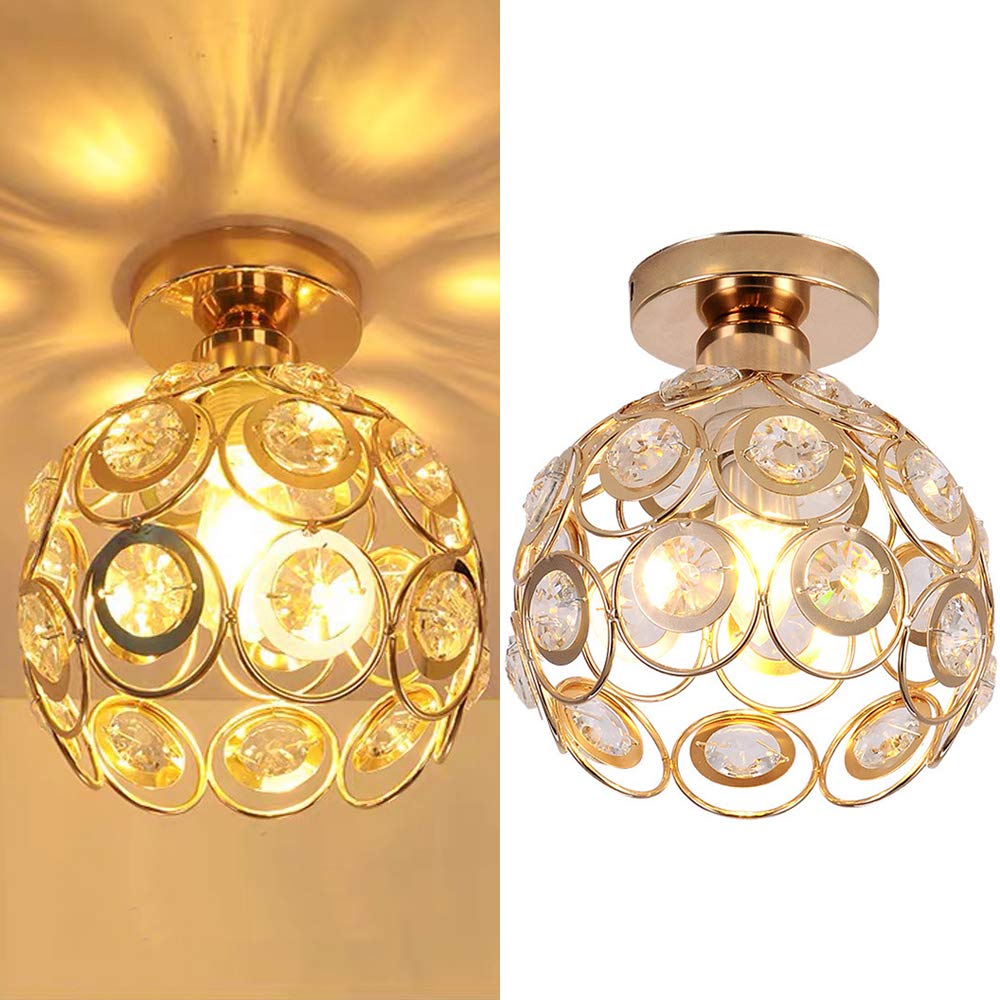 Elegant Crystal Glass Round LED Ceiling Light