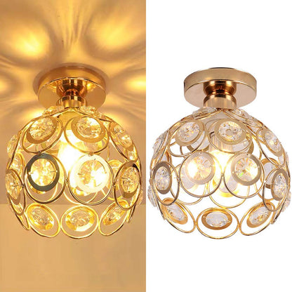 Elegant Crystal Glass Round LED Ceiling Light