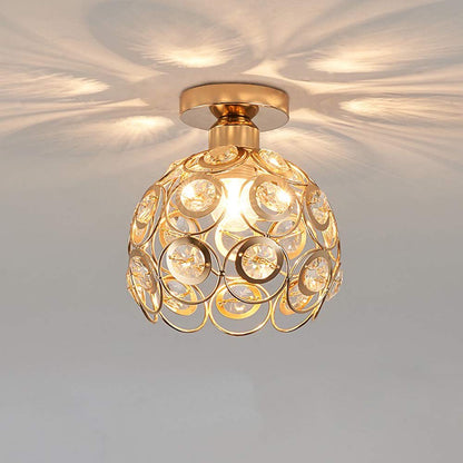 Elegant Crystal Glass Round LED Ceiling Light