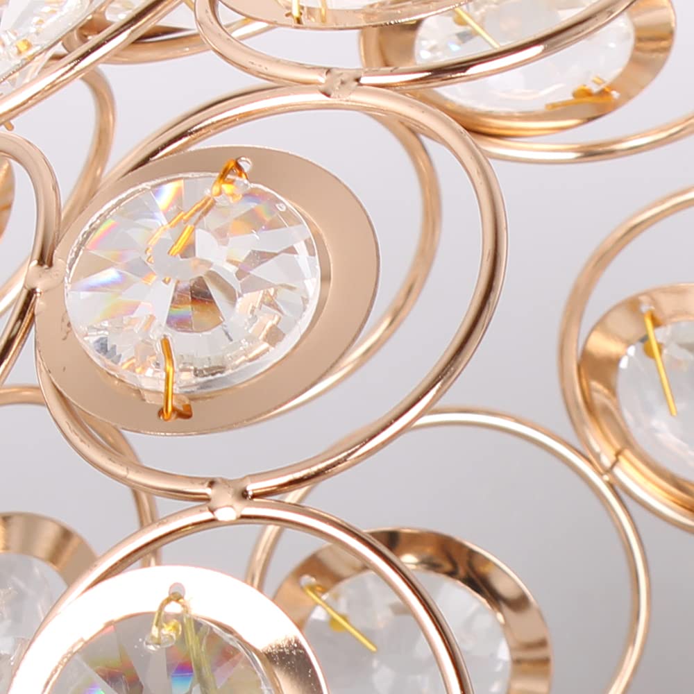 Elegant Crystal Glass Round LED Ceiling Light