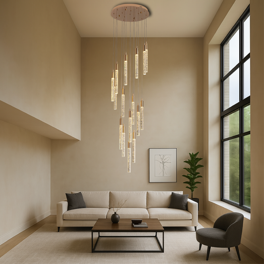 Luxury Crystal Staircase Chandelier for Elegant Homes - Fesara