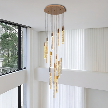 Gold Acrylic Stair Chandelier 3
