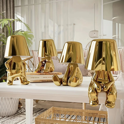 Elegant Gold Metal Desk Lamp - Fesara