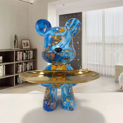 Colorful Bear Key Holder Figurine