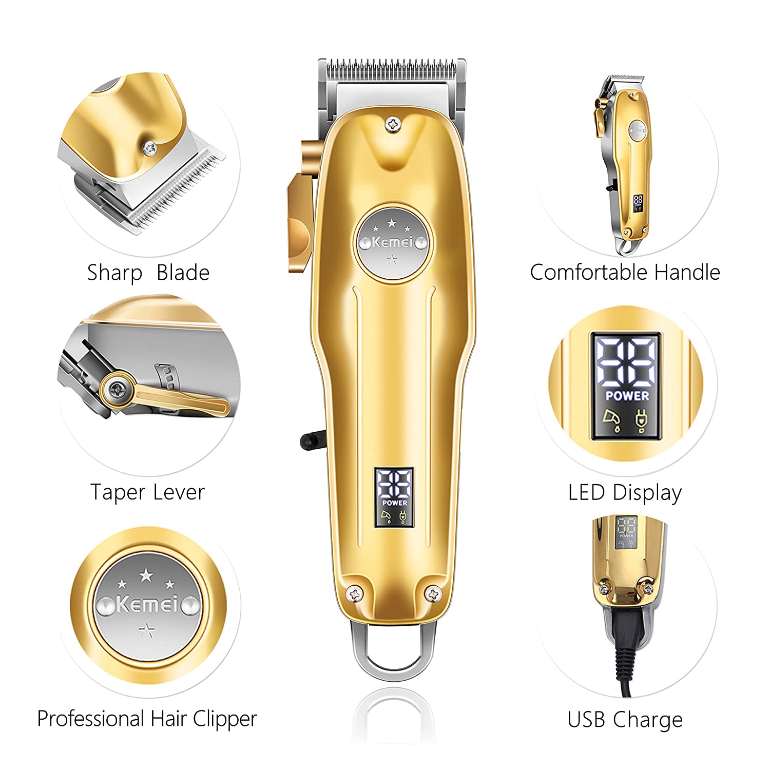 GroomMaster | Sleek Versatile 3-in-1 Hair Clipper and Beard Trimmer Set 4