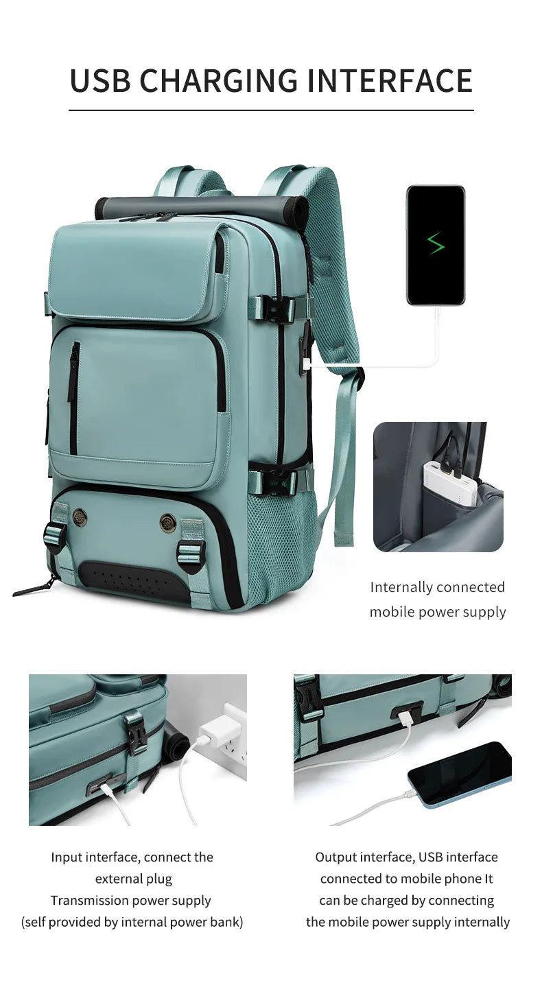 Waterproof Hiking Backpack with USB Charger Port