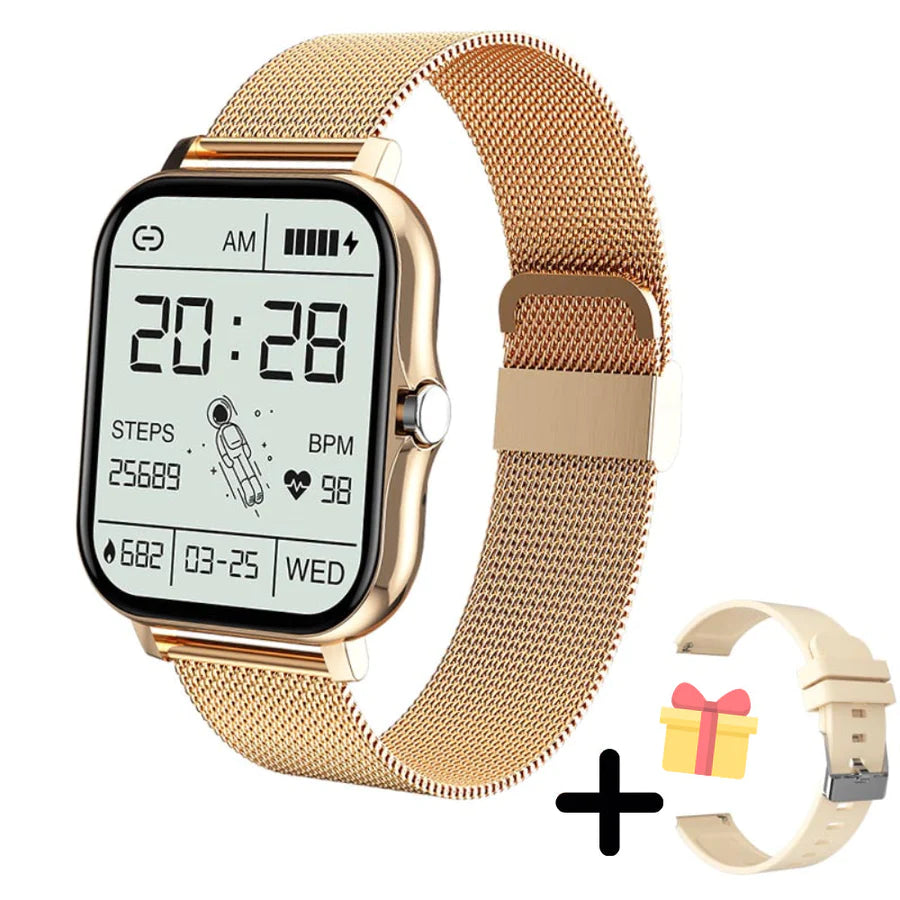Luxury Gold Smart Watch - Digital Fitness Tracker - Fesara