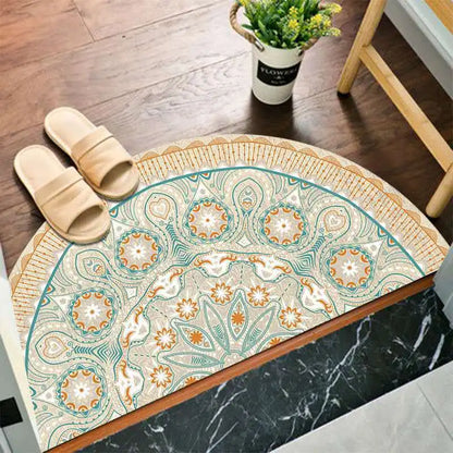 Rustic Non Slip Half Circle Door Mat
