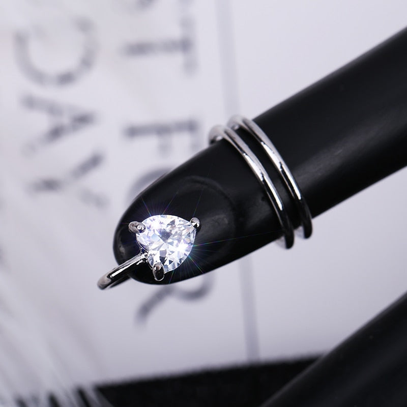 Edgy Metal Stacking Nail Rings
